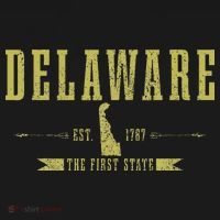 Delaware Est. 1787 The First State Pride State Map Vintage T-Shirt thumb 7