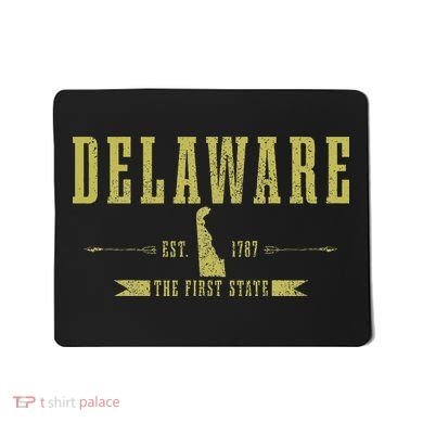 Delaware Est. 1787 The First State Pride State Map Vintage Mousepad