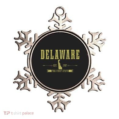 Delaware Est. 1787 The First State Pride State Map Vintage Ornament