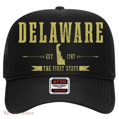 Delaware Est. 1787 The First State Pride State Map Vintage Hat