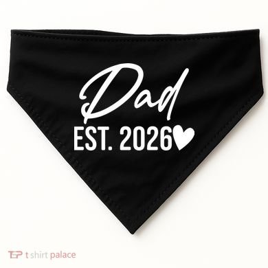 Dad EST 2026 USA-Made Doggie Bandana