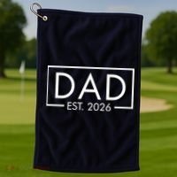 Dad Est. 2026 Logo  Golf Towel thumb 1