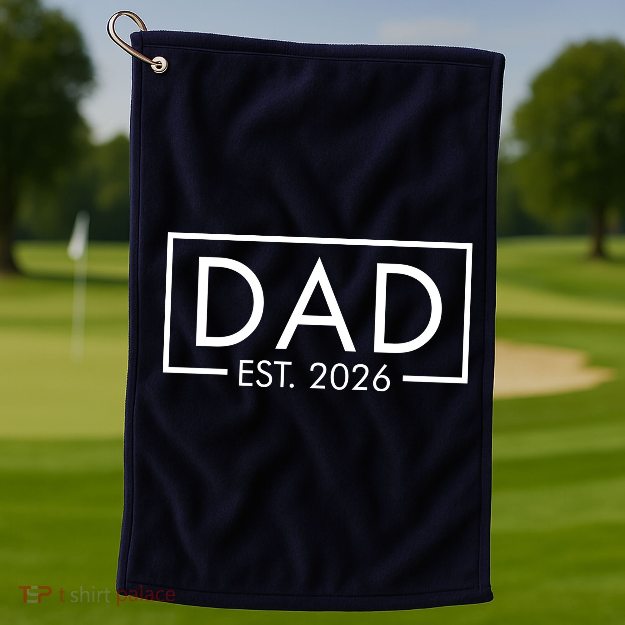 Dad Est. 2026 Logo  Golf Towel