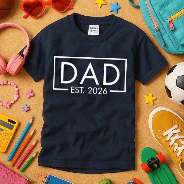 Dad Est. 2026 Logo  Kids T-Shirt