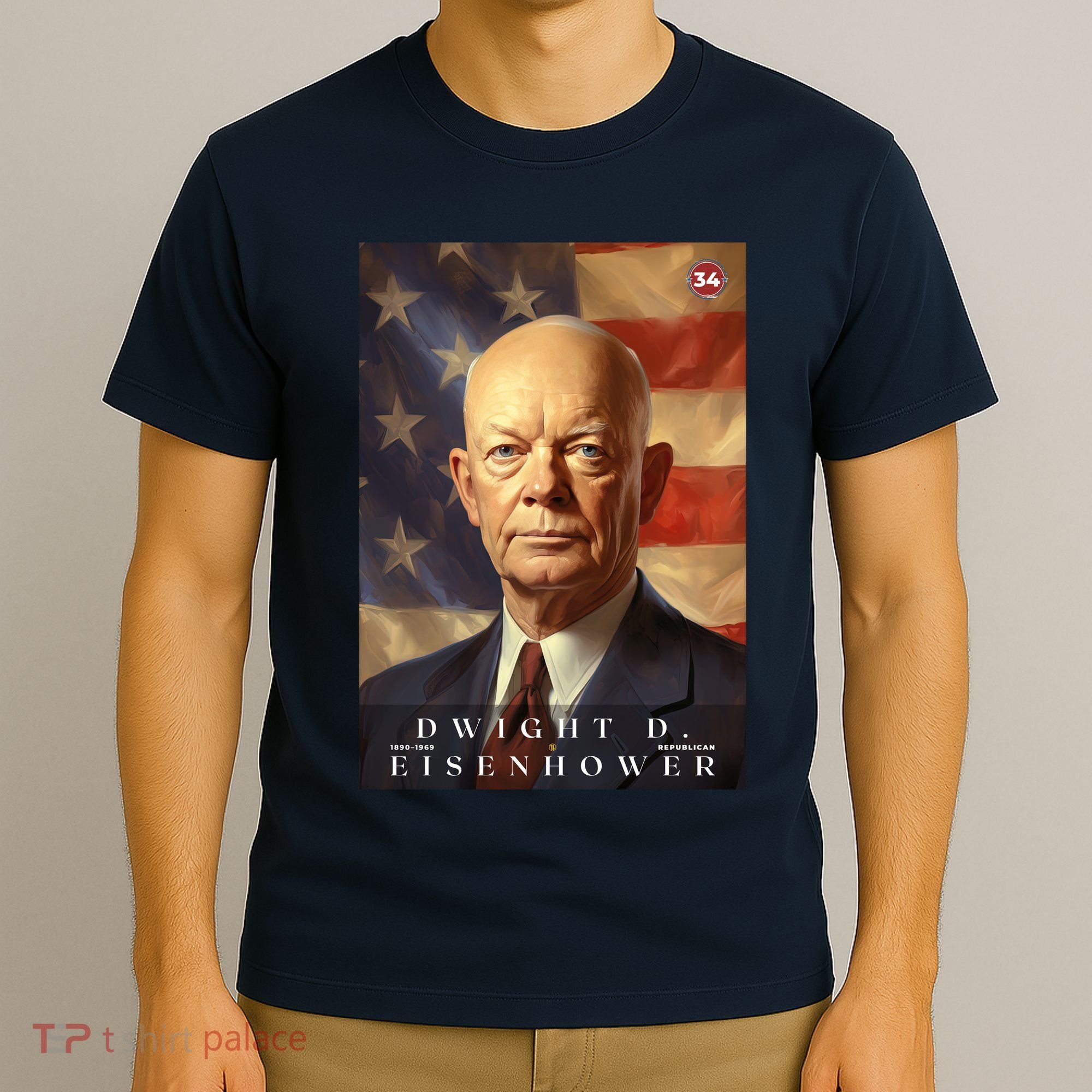 Dwight Eisenhower 34th President Of The United States Portrait T-Shirt