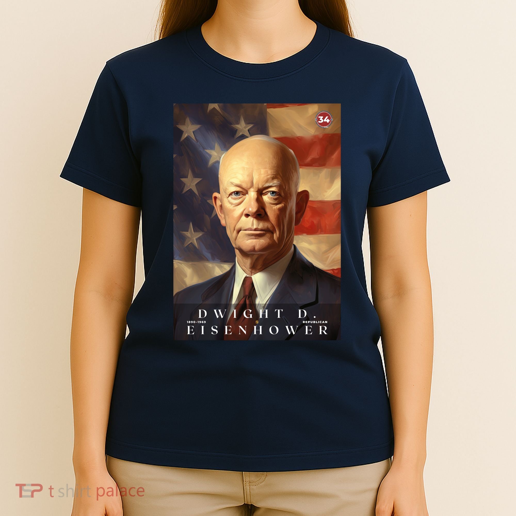 Dwight Eisenhower 34th President Of The United States Portrait T-Shirt