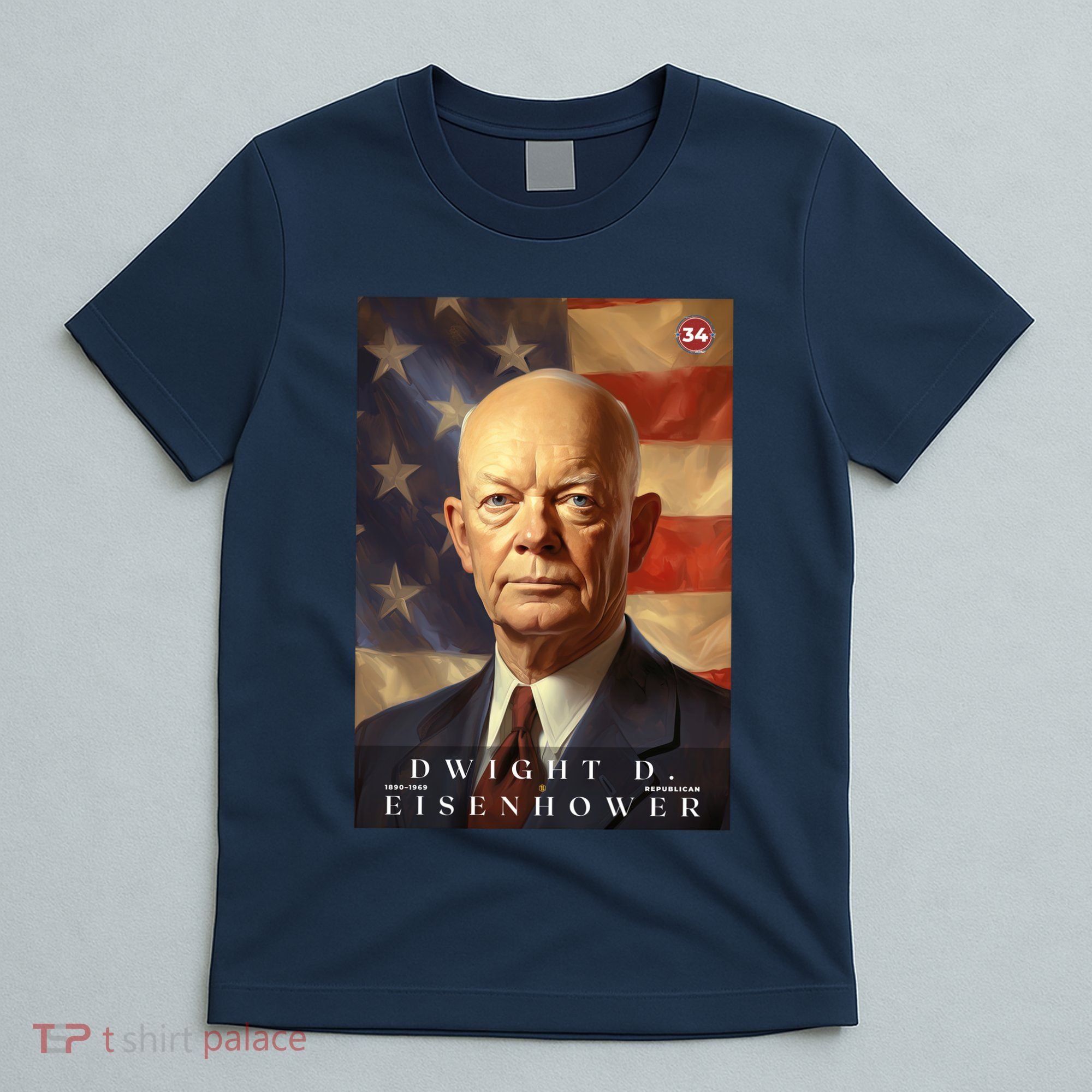 Dwight Eisenhower 34th President Of The United States Portrait T-Shirt