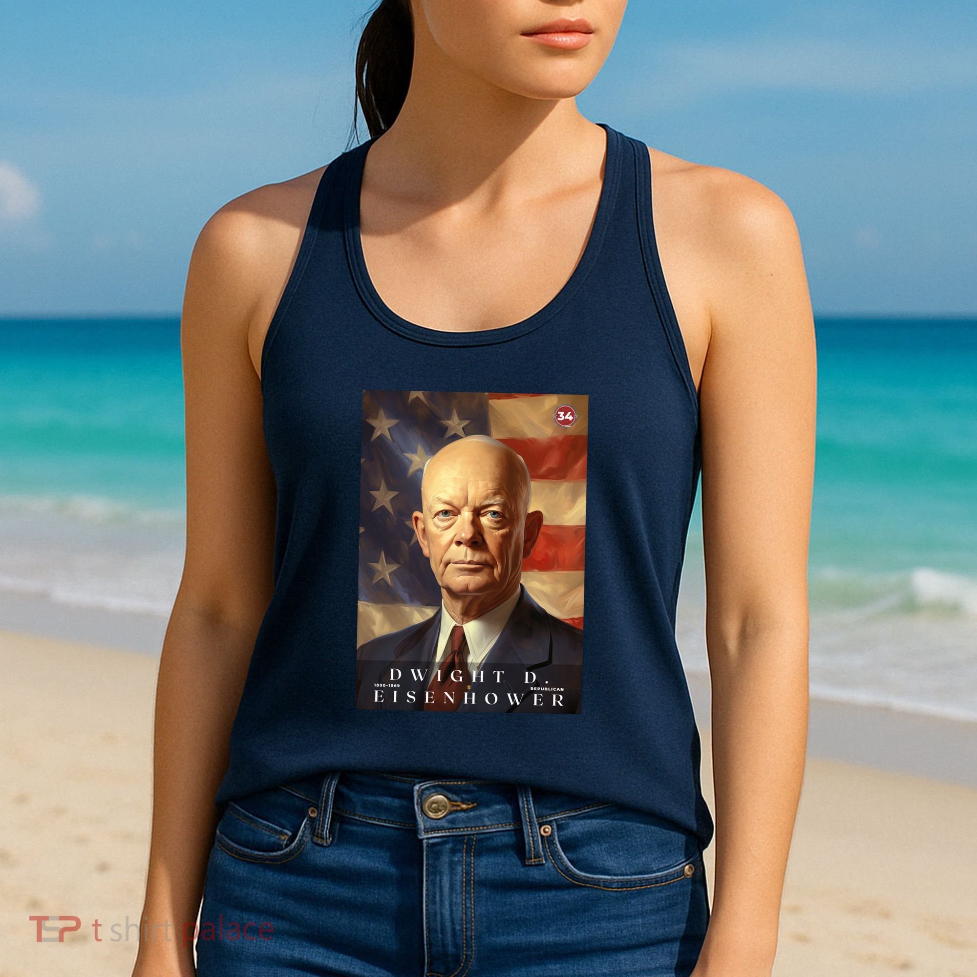 Dwight Eisenhower 34th President Of The United States Portrait Women's Tank Top
