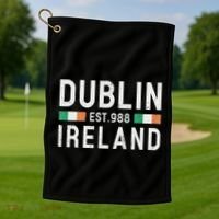 Dublin Est. 988 Ireland Irish St PatrickS Day Golf Towel thumb 1