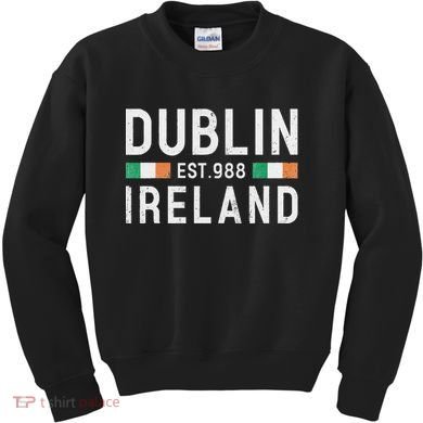 Dublin Est. 988 Ireland Irish St PatrickS Day Kids Sweatshirt