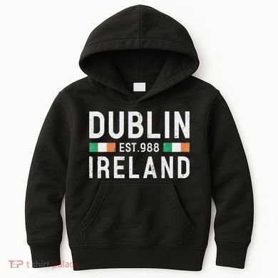 Dublin Est. 988 Ireland Irish St PatrickS Day Kids Hoodie