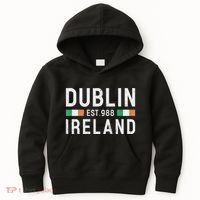 Dublin Est. 988 Ireland Irish St PatrickS Day Kids Hoodie thumb 0