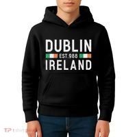 Dublin Est. 988 Ireland Irish St PatrickS Day Kids Hoodie thumb 4