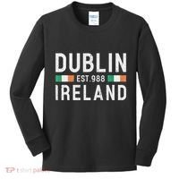 Dublin Est. 988 Ireland Irish St PatrickS Day Kids Long Sleeve Shirt thumb 0