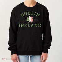 Dublin Est 988 Ireland Flag Shamrock Groovy St Patrick Day Women's Sweatshirt thumb 0