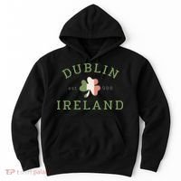 Dublin Est 988 Ireland Flag Shamrock Groovy St Patrick Day Hoodie thumb 0