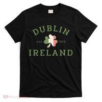 Dublin Est 988 Ireland Flag Shamrock Groovy St Patrick Day T-Shirt thumb 0