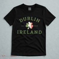 Dublin Est 988 Ireland Flag Shamrock Groovy St Patrick Day T-Shirt thumb 5