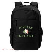 Dublin Est 988 Ireland Flag Shamrock Groovy St Patrick Day Backpack thumb 0