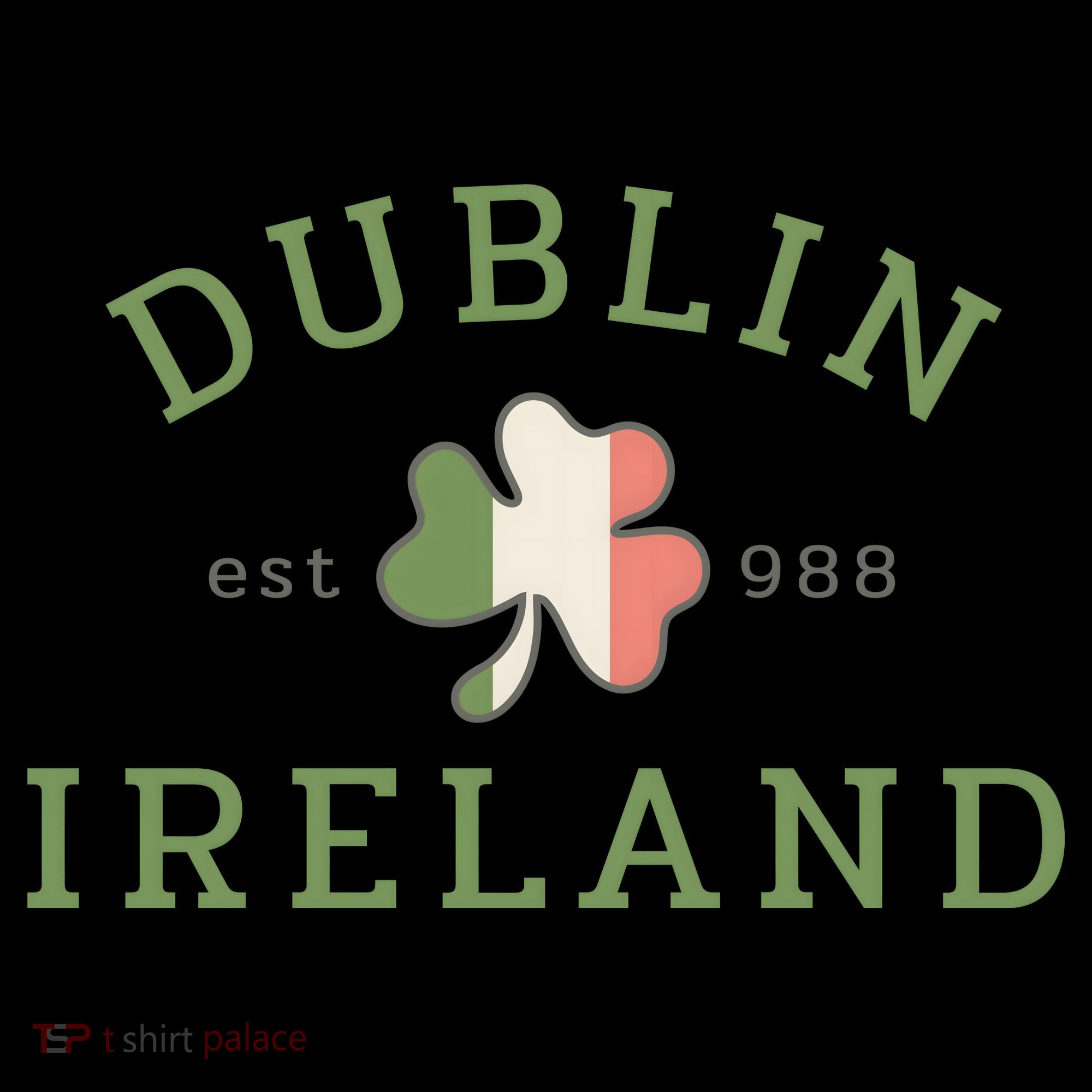 Dublin Est 988 Ireland Flag Shamrock Groovy St Patrick Day Coffee Mug