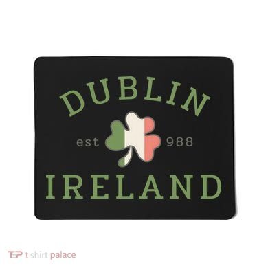 Dublin Est 988 Ireland Flag Shamrock Groovy St Patrick Day Mousepad