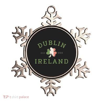 Dublin Est 988 Ireland Flag Shamrock Groovy St Patrick Day Ornament