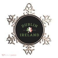 Dublin Est 988 Ireland Flag Shamrock Groovy St Patrick Day Ornament thumb 0
