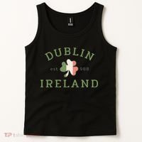 Dublin Est 988 Ireland Flag Shamrock Groovy St Patrick Day Tank Top thumb 2