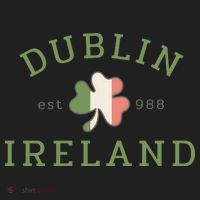 Dublin Est 988 Ireland Flag Shamrock Groovy St Patrick Day Golf Towel thumb 3