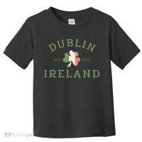 Dublin Est 988 Ireland Flag Shamrock Groovy St Patrick Day Toddler T-Shirt thumb 0