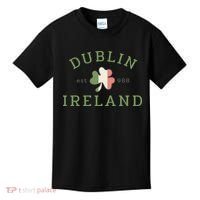Dublin Est 988 Ireland Flag Shamrock Groovy St Patrick Day Kids T-Shirt thumb 0