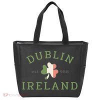 Dublin Est 988 Ireland Flag Shamrock Groovy St Patrick Day Tote Bag thumb 0