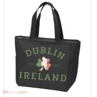 Dublin Est 988 Ireland Flag Shamrock Groovy St Patrick Day Tote Bag thumb 3