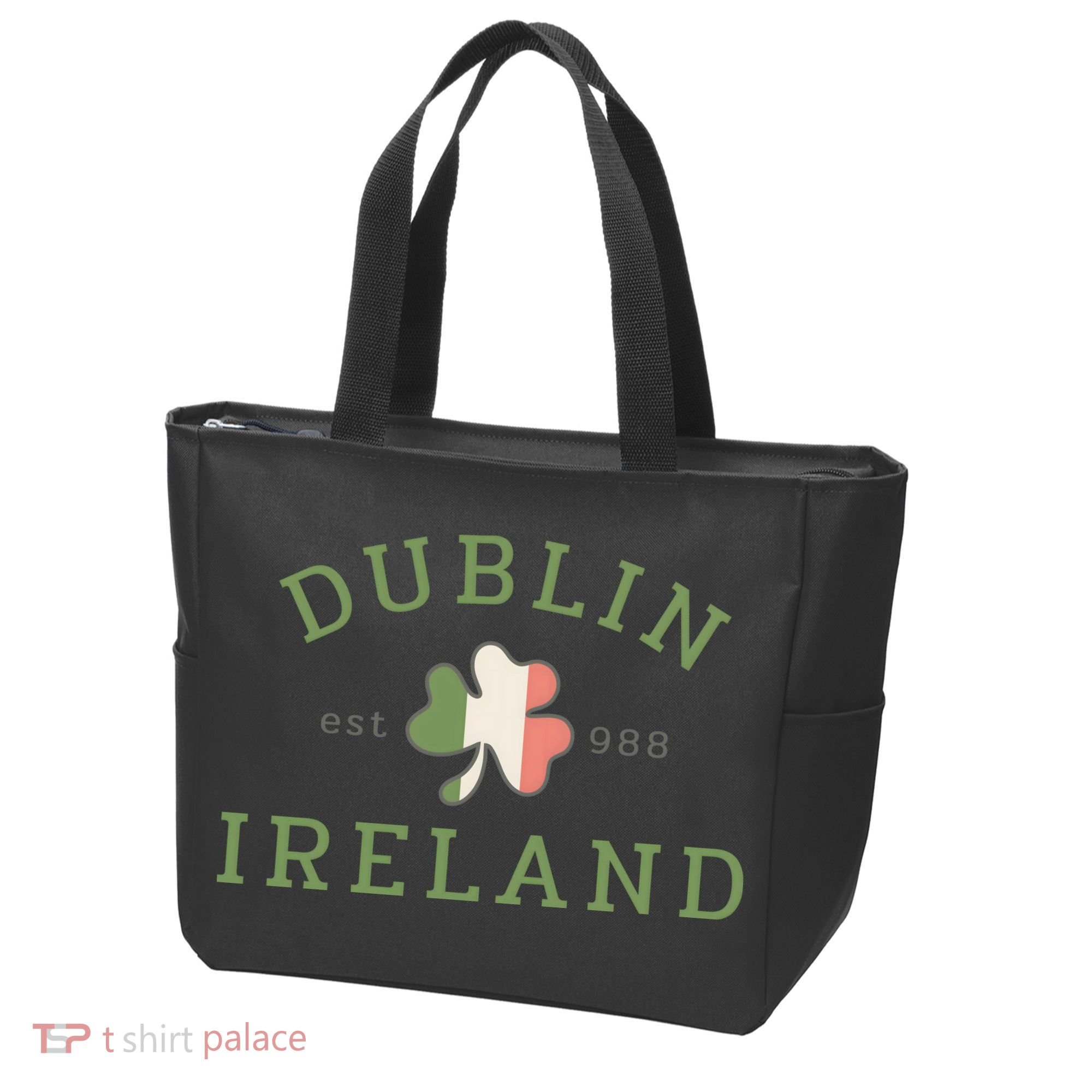Dublin Est 988 Ireland Flag Shamrock Groovy St Patrick Day Tote Bag