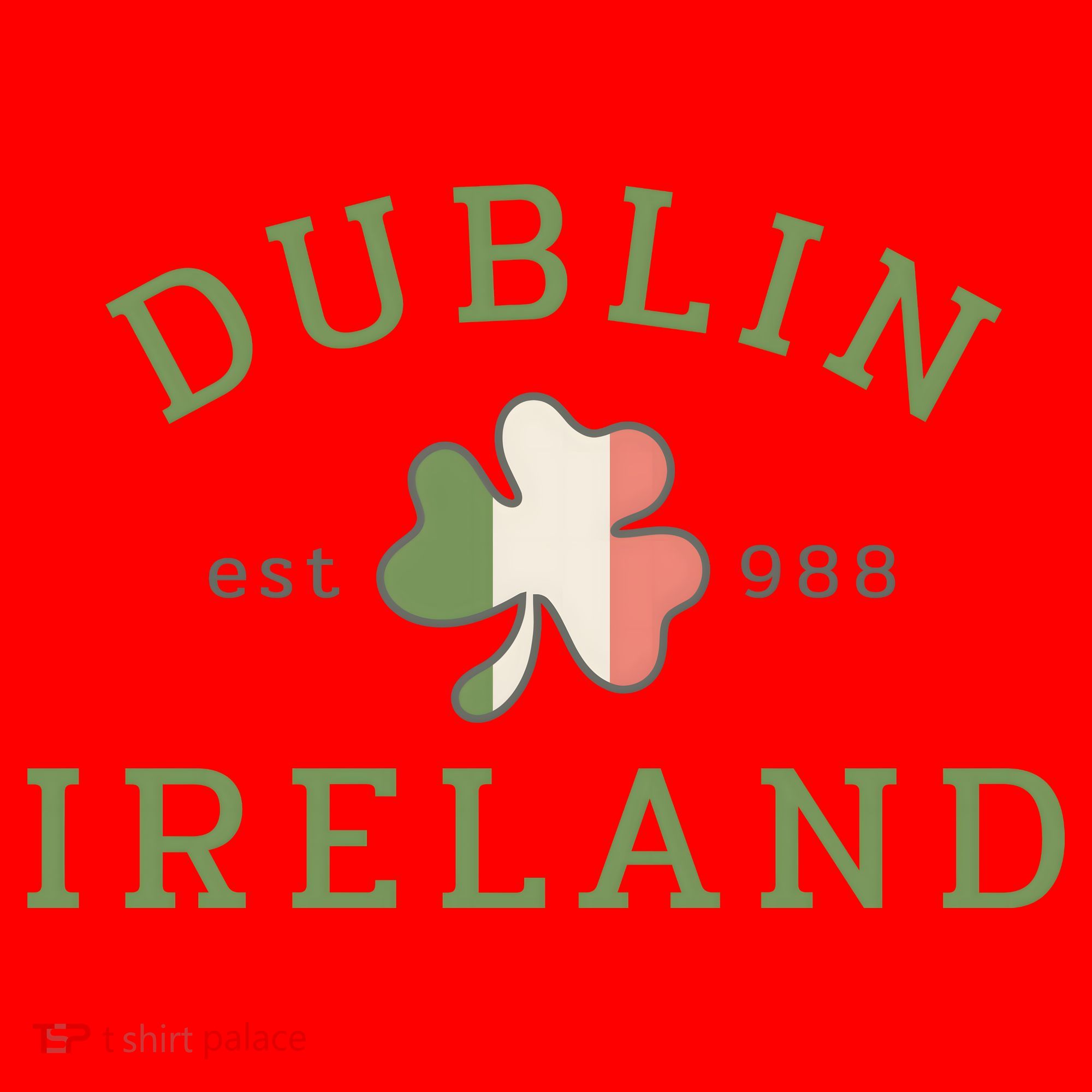 Dublin Est 988 Ireland Flag Shamrock Groovy St Patrick Day Santa Hat
