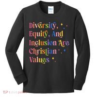 Diversity Equity And Inclusion Are Christian Values Kindness  Kids Long Sleeve Shirt thumb 0