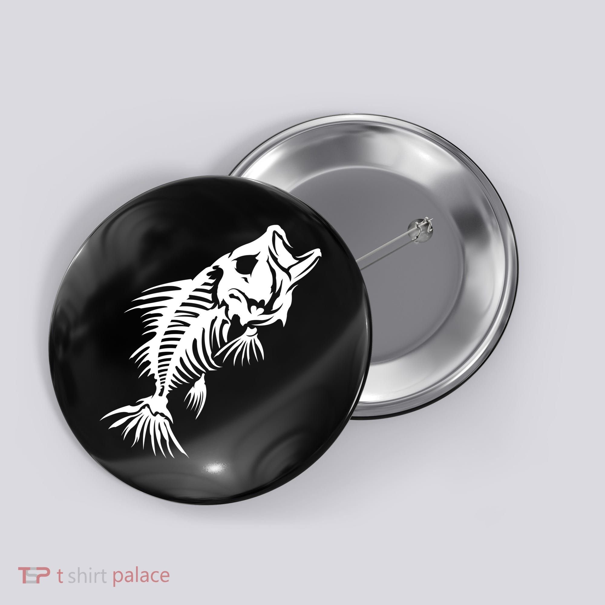 Dead Fish Skeleton X-Ray Button
