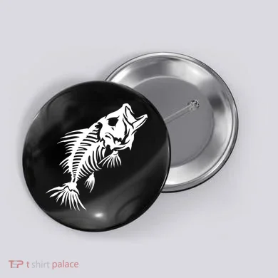 Dead Fish Skeleton X-Ray Button