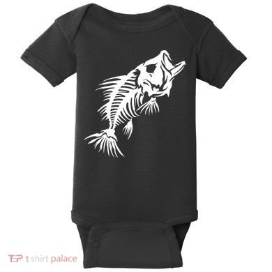 Dead Fish Skeleton X-Ray Baby Bodysuit
