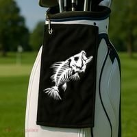 Dead Fish Skeleton X-Ray Golf Towel thumb 2