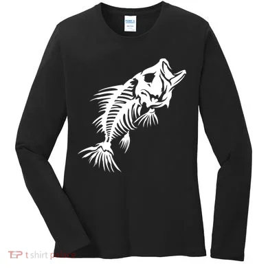 Dead Fish Skeleton X-Ray Women's Long Sleeve Shirt