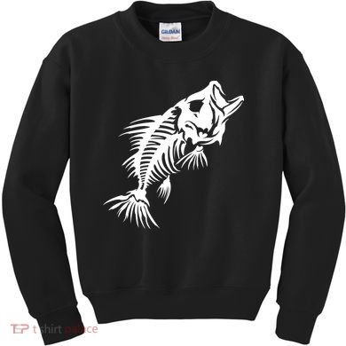 Dead Fish Skeleton X-Ray Kids Sweatshirt