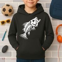 Dead Fish Skeleton X-Ray Kids Hoodie thumb 2