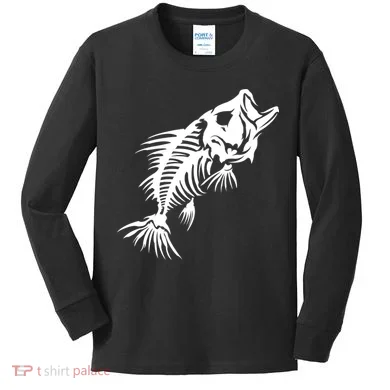 Dead Fish Skeleton X-Ray Kids Long Sleeve Shirt