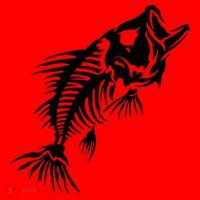Dead Fish Skeleton X-Ray Santa Hat thumb 1