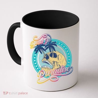 Dead In Paradise Tropical Skull Coffee Mug