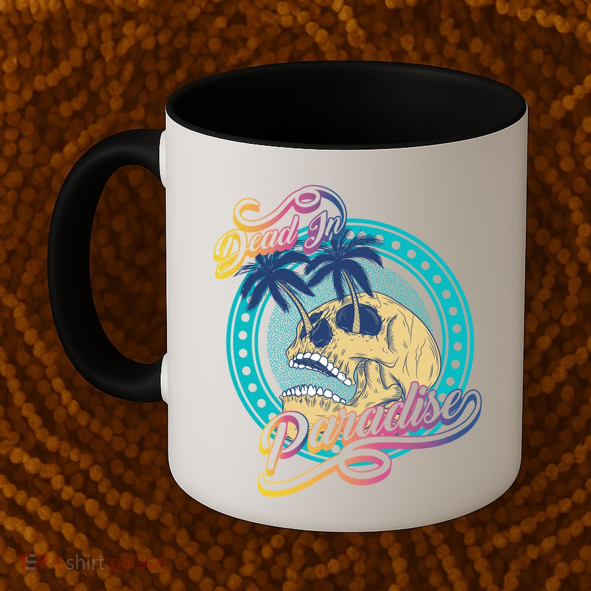 Dead In Paradise Tropical Skull Coffee Mug