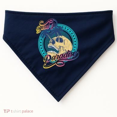 Dead In Paradise Tropical Skull USA-Made Doggie Bandana