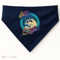 Dead In Paradise Tropical Skull USA-Made Doggie Bandana thumb 0
