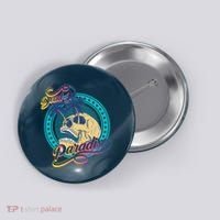 Dead In Paradise Tropical Skull Button thumb 0